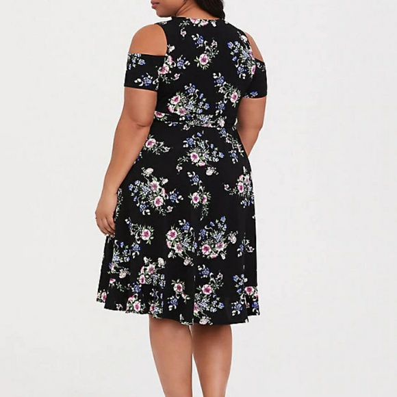 Black Floral Midi Dress - Picture 2 of 4